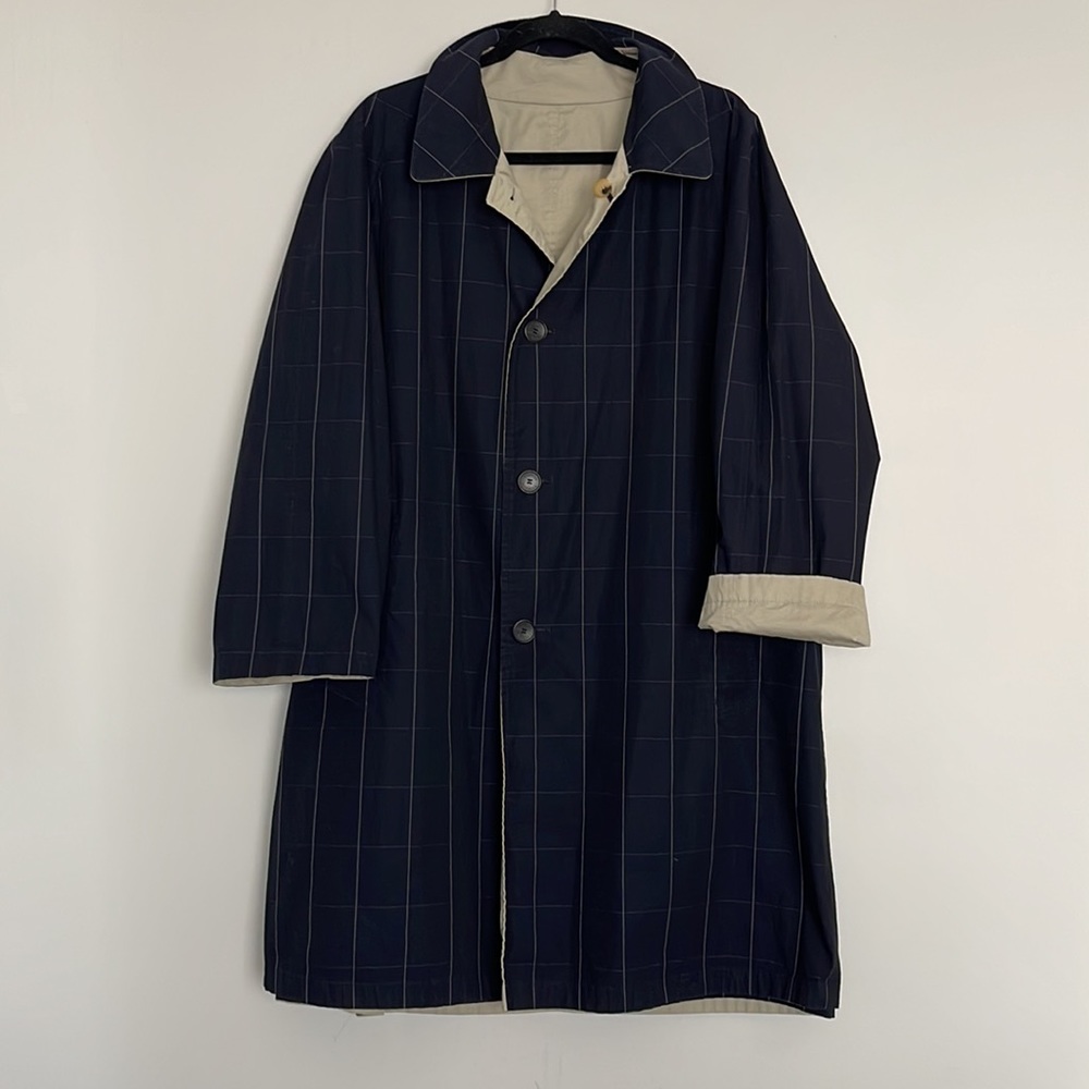 Stylish Navy and Beige Trench Coat